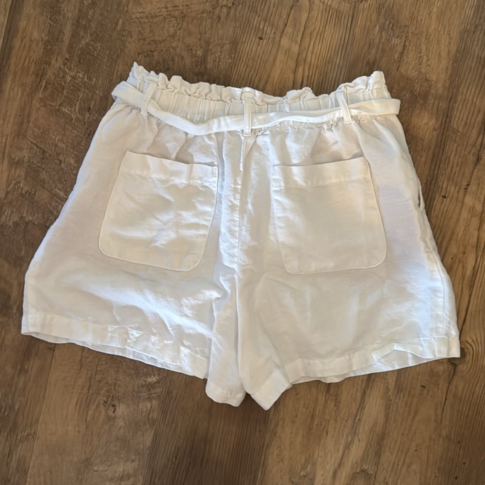 LOFT White Linen Blend High Rise Dress Shorts Size Small - Picture 5 of 6
